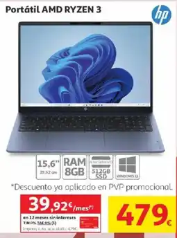 Alcampo Hp Portátil amd ryzen 3 oferta