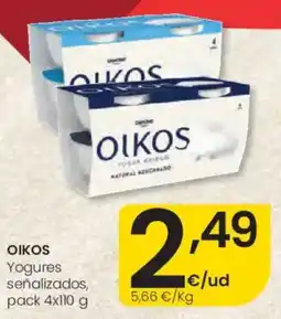 Eroski Oikos Yogures señalizados, oferta