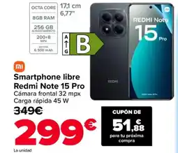 Carrefour REDMI Note 15 pro Smartphone libre oferta