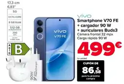 Carrefour VIVO Smartphone V70 FE + cargador 90 W + auriculares Buds3 oferta