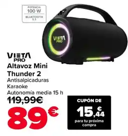 Carrefour VIETɅ PRO Altavoz Mini Thunder 2 oferta