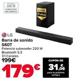 Carrefour LG Barra de sonido S60T oferta