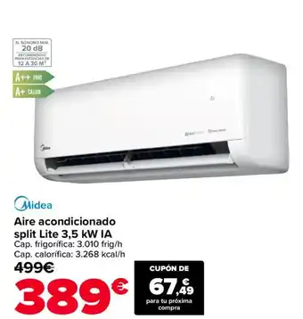 Carrefour MIDEA Aire acondicionado split Lite 3,5 kW IA oferta