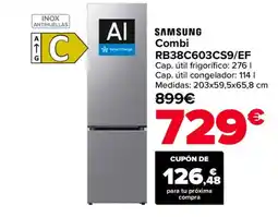 Carrefour SAMSUNG Combi RB38C603CS9/EF oferta