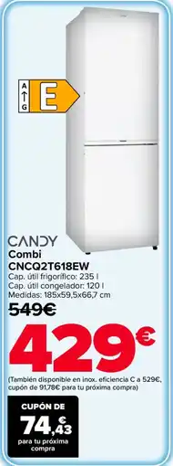 Carrefour CANDY Combi CNCQ2T618EW oferta