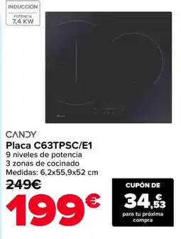 Carrefour CANDY Placa C63TPSC/E1 oferta