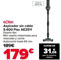 Carrefour SOLAC Aspirador sin cable S-600 Flex AE2511 oferta