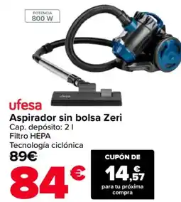 Carrefour UFESA Aspirador sin bolsa Zeri oferta