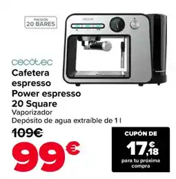 Carrefour CECOTEC Cafetera espresso Power espresso 20 Square oferta