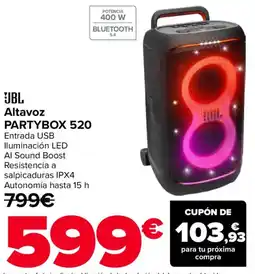 Carrefour JBL Altavoz PARTYBOX 520 oferta