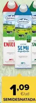 Autoservicios Familia Asturiana - leche semidesnatada oferta