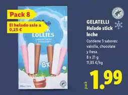 Lidl Gelatelli - helado stick leche oferta
