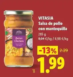 Lidl Vitasia - salsa de pollo con mantequilla oferta