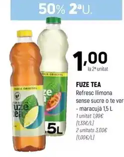 Coviran Fuze tea - refresc llimona sense sucre o te ver. maracuja oferta
