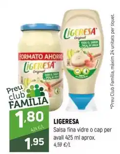 Coviran Ligeresa - salsa fina vidre o cap per avall oferta
