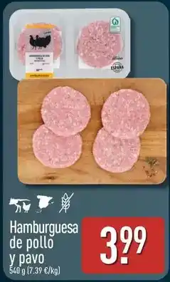 ALDI Hamburguesa de pollo y pavo oferta