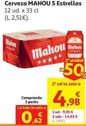 Alcampo Mahou - cerveza 5 estrellas oferta