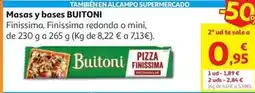 Alcampo Base para pizza finissima rectangular buitoni 260g oferta