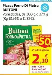 Alcampo Pizza capricciosa forno di pietra buitoni 350g oferta