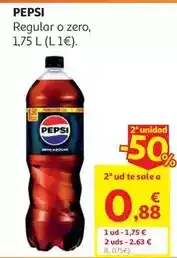 Alcampo Refresco pepsi zero azucar pet pack 2x1,75l oferta