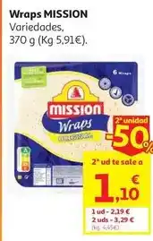 Alcampo Wraps original mission 370 g oferta
