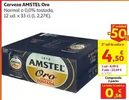 Alcampo Cerveza amstel oro pack 12x33cl oferta