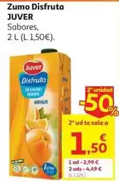 Alcampo Bebida de zumo naranja exprimida s/azucar disfruta 2l juver oferta