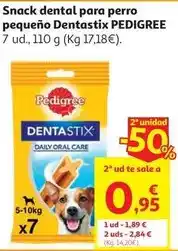 Alcampo Pedigree - snack dental para perro pequeno dentastix oferta