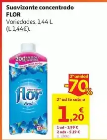 Alcampo Suavizante concentrado azul flor 1,404 l 78 ds oferta