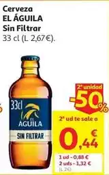 Alcampo Cerveza el aguila sin filtrar botella 33cl oferta
