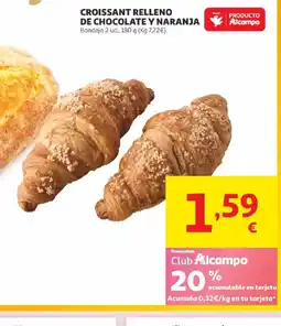Alcampo Croissant relleno de chocolate y naranja oferta