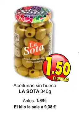 SPAR LA SOTA Aceitunas sin hueso oferta