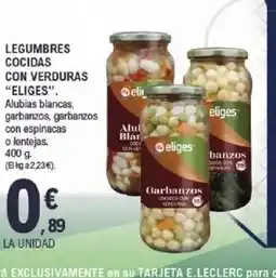 E.Leclerc ELIGES Legumbres cocidas con verduras oferta