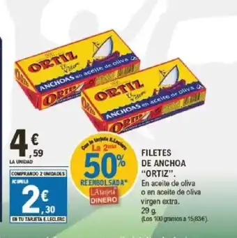 E.Leclerc ORTIZ Filetes de anchoa oferta