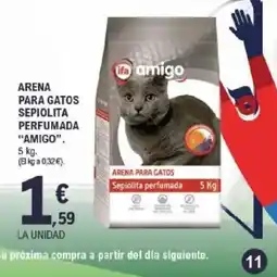 E.Leclerc AMIGO Arena para gatos sepiolita perfumada oferta
