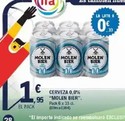 E.Leclerc MOLEN BIER CERVEZA 0,0% oferta
