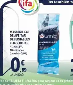 E.Leclerc UNNIA Maquinillas de afeitar desechables fija 2 hojas oferta