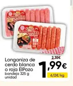 FROIZ Longaniza de cerdo blanca o roja ElPozo bandeja oferta