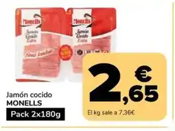Supeco MONELLS Jamón cocido oferta