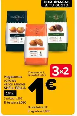 Supeco SHELL BELLA Magdalenas conchas varios sabores oferta