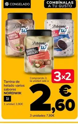 Supeco NORDWIK Tarrina de helado varios sabores oferta