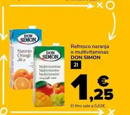 Supeco DON SIMON Refresco naranja o multivitaminas oferta