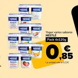 Supeco NESTLÉ Yogur varios sabores oferta