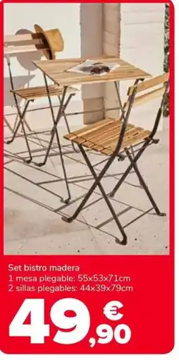 Supeco Set bistro madera oferta