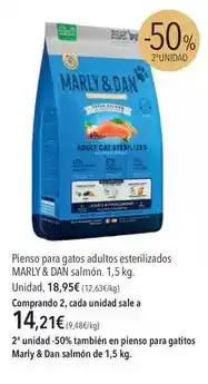 El Corte Inglés Marly & dan - pienso para gatos adultos esterilizados salmón oferta