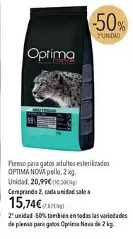 El Corte Inglés Optimals - pienso para gatos adultos esterilizados oferta