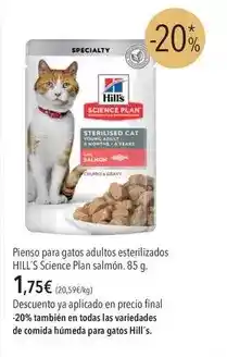 El Corte Inglés Hill's - pienso para gatos adultos esterilizados oferta