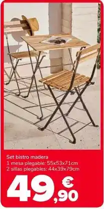 Supeco Set bistro madera oferta