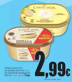 Unide Market Frigo - helado carte d'or de sobete de limon o de vanilla de madagascar oferta
