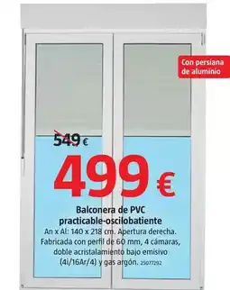 Bauhaus Balconera de pvc practicable-oscilobatiente oferta